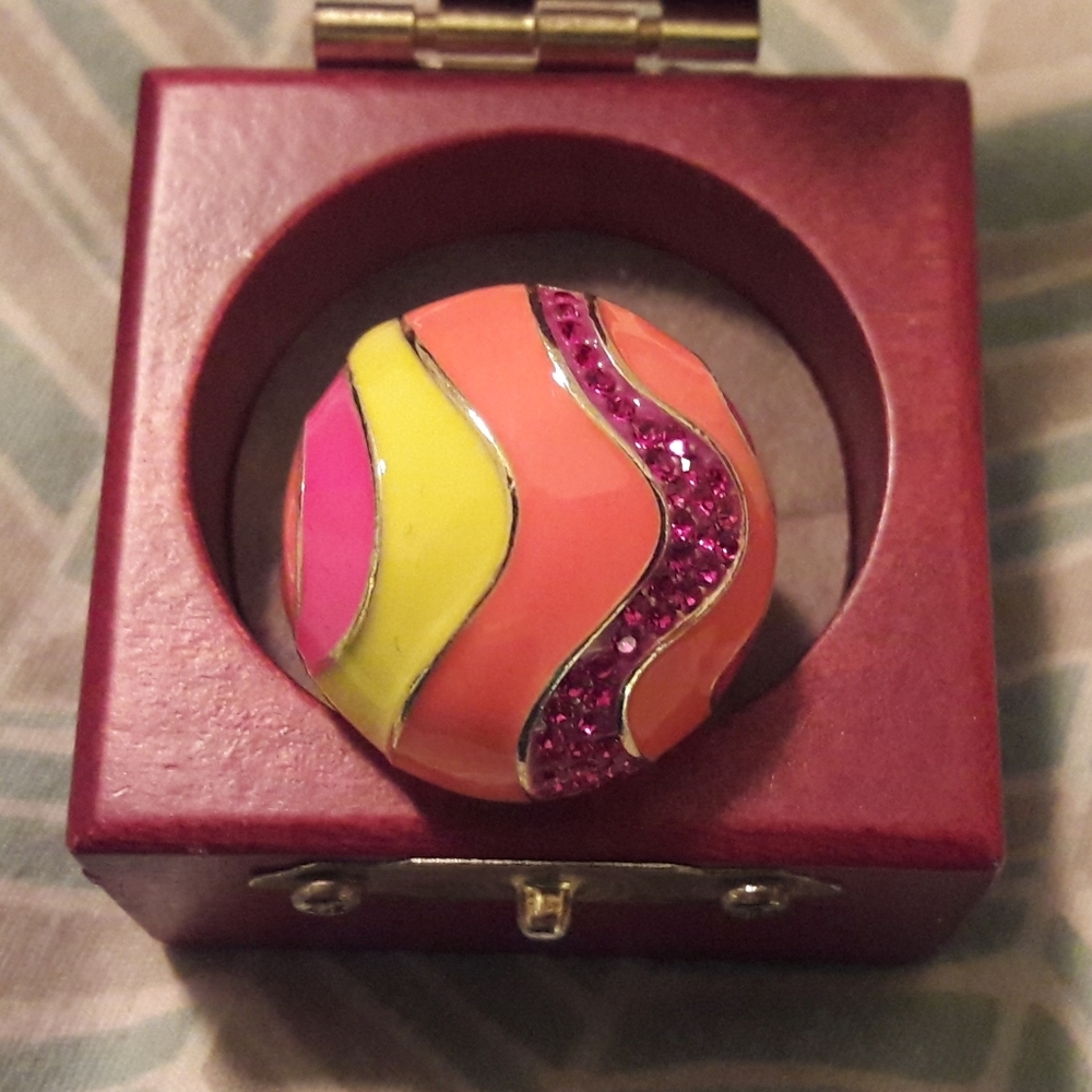 Multi colored ring with crystals for bling!
